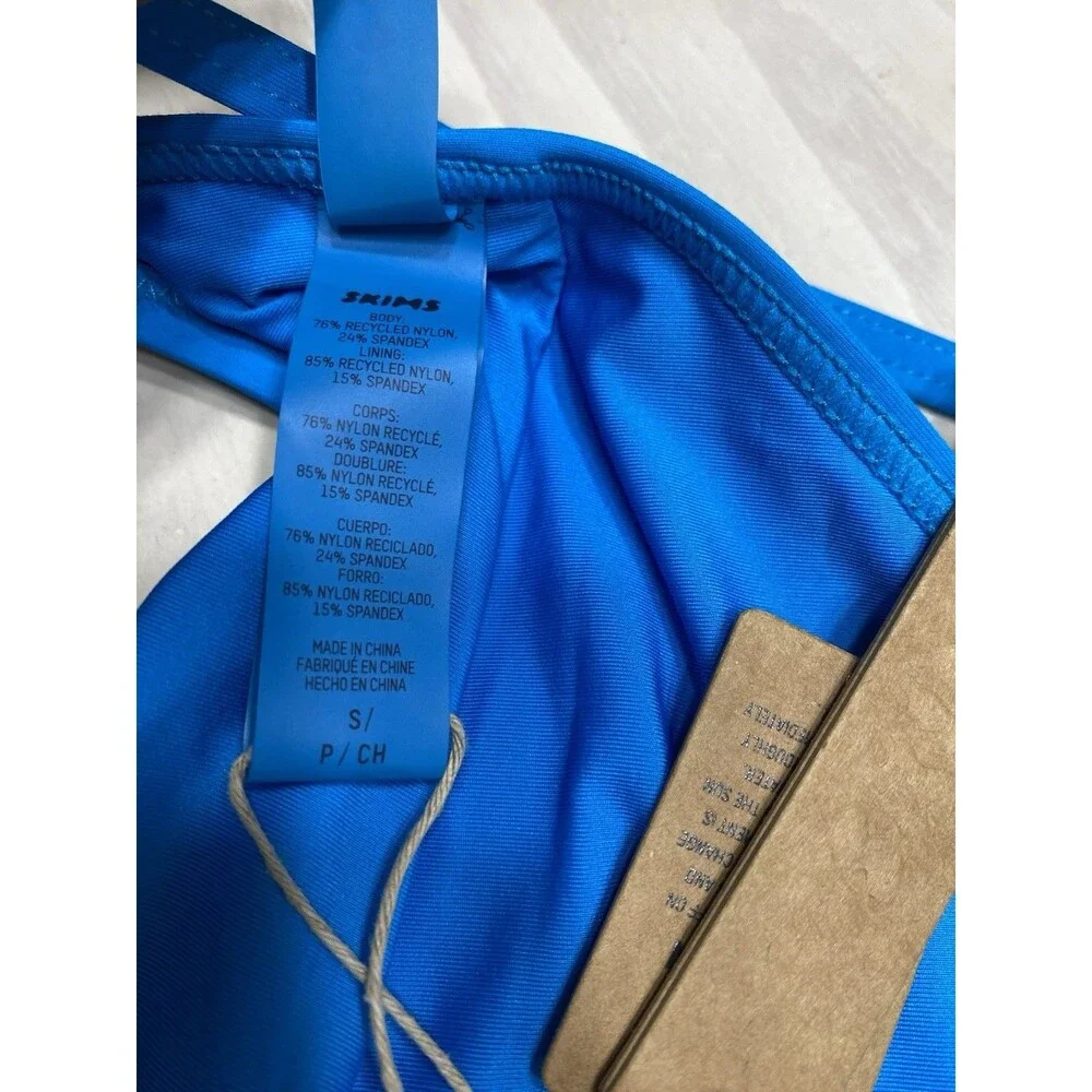 SKIMS Signature Swim High Neck Top Turquoise NWT Size S Small
